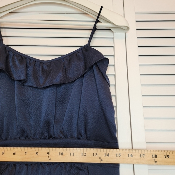 MARC BY MARC JACOBS Pollyanna Silk Dress Navy Blue Sz 4 Ruffle‎ A Line Y2K Party - Picture 15 of 16